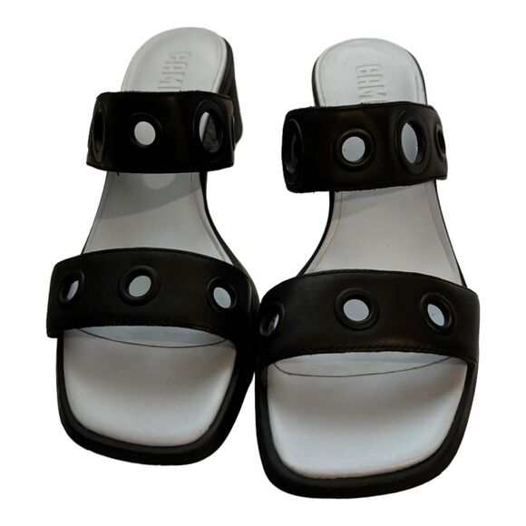 Camper MEDA Women’s Heeled Sandal Grommets Black Sz 39 / 8.5 - Picture 2 of 6